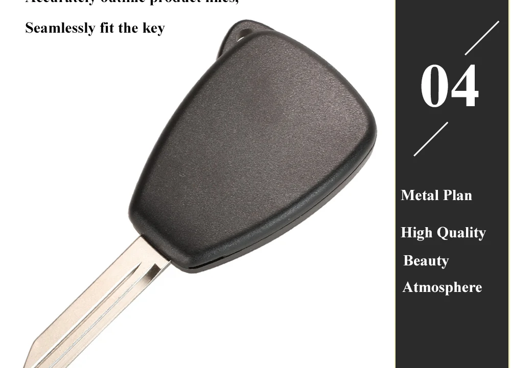 Jingyuqin 10X Car Key Shell Case 2/3/4/5/6 Butto for Chrysler Pacifica Aspen 300 Dodge RAM Caravan Jeep Commander Grand Cherokee