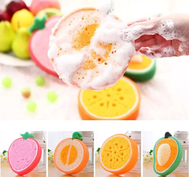 300PCS Fresh Fruit Style Thickening Sponge Bowl Cleaner Kitchen Anti-Oil Sponge Eraser SN2287