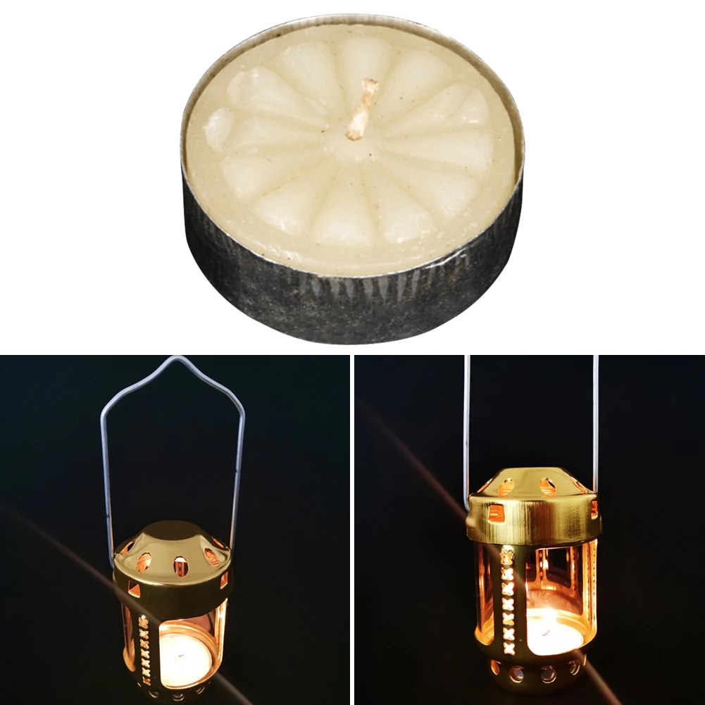 Angling Candle Lantern Brass Tent Hanging Candlestick Tea Light Night Fishing Lantern Candle Lamp Lighting Camping Equipment