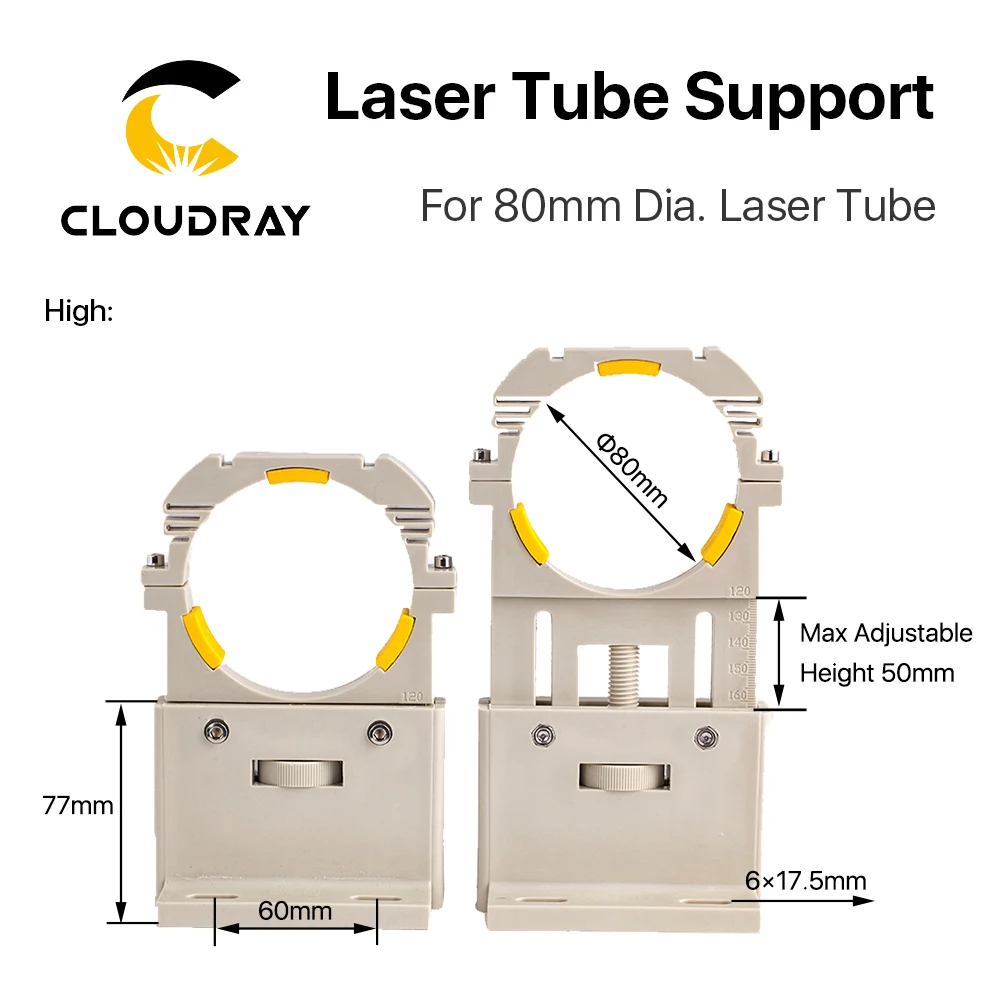 Cloudray Co2 Laser Tube Holder Support Mount Flexible Plastic Diameter 80mm for 75-180W Laser Engraving Cutting Machine