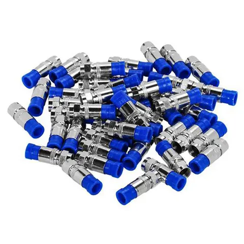 50PCS RG6 Compression Connectors Coaxial Cable Waterproof Connection F Compression Connector RG6 Coaxial Compression Tool Retail