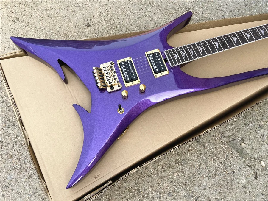 High quality custom version of the master special-shaped electric guitar metal purple free shipping