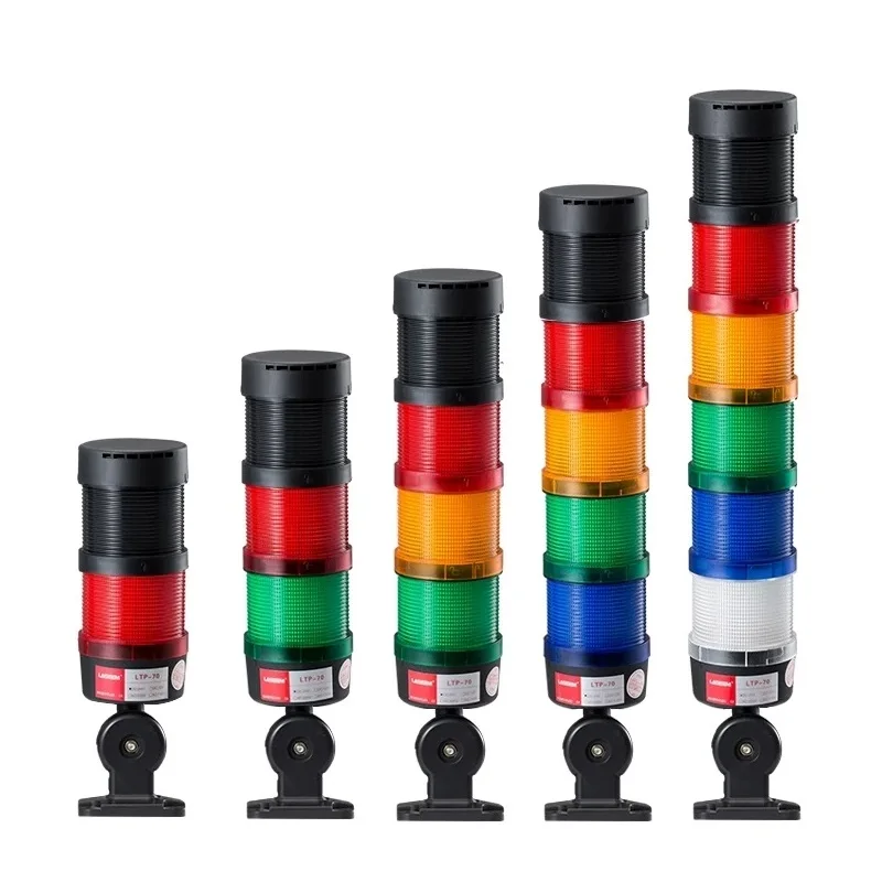 Stack Lamp Industrial Emergency Light Foldable Base LED Warning Light Tower DC12V/24V AC110V/220V/380V with Buzzer