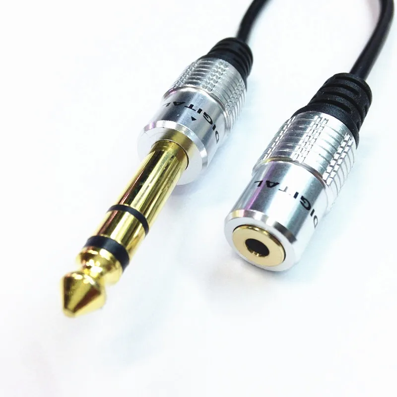 Neue Audio Aux 6,35mm 1/4 "Stecker Auf 3,5mm 1/8" Stereo Kopfhörer Stecker Adapter Konverter Kabel 0,3 m