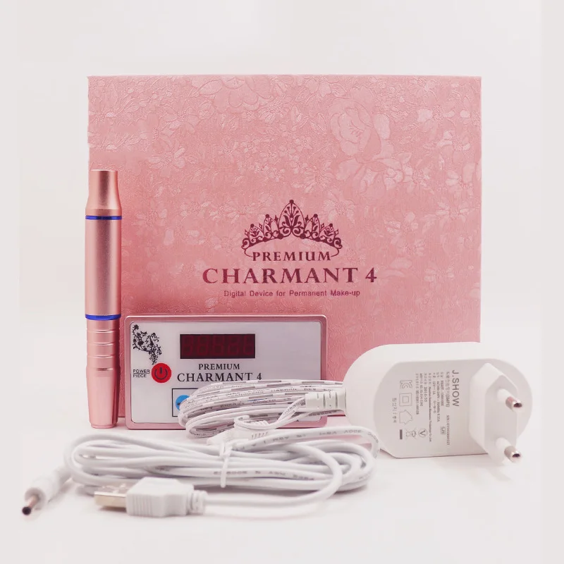 

CHARMANT 4 Professional Permanent Makeup Tattoo Machine kit for Tattoo Eyebrow Lip Eyeliner Pen Microblading MTS with Cartridges