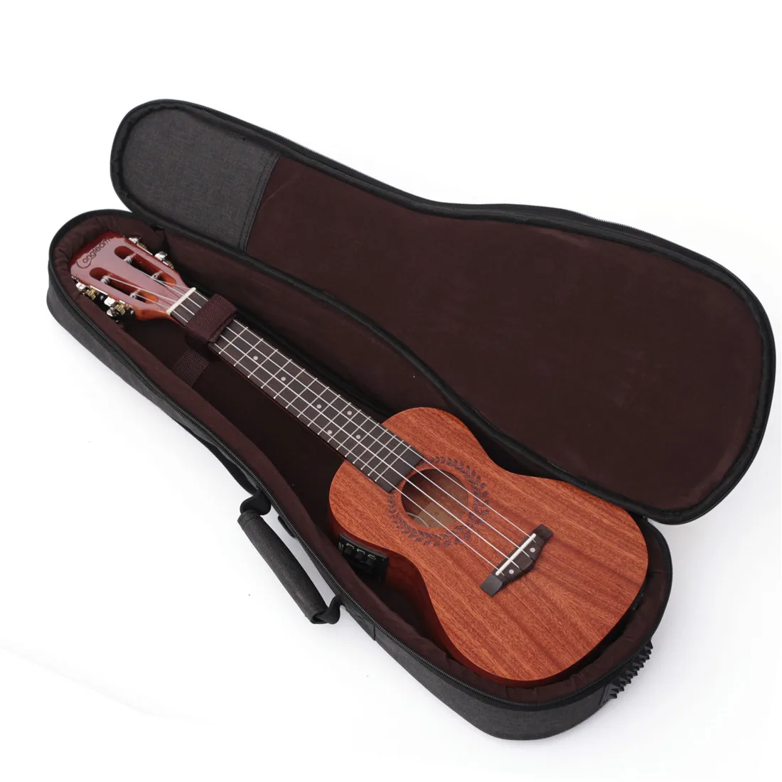 21 23 24 26 Inch Guitar Case Double Strap Padded Ukulele Bags Coffee Gray Nylon Ukulele Storage Guitar Carry Backpack XA130M