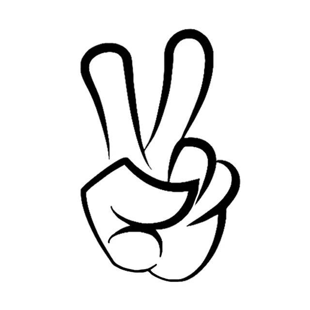 

10.2*16.2CM Interesting V Peace Gesture Hands Decoration Car Sticker High Quality