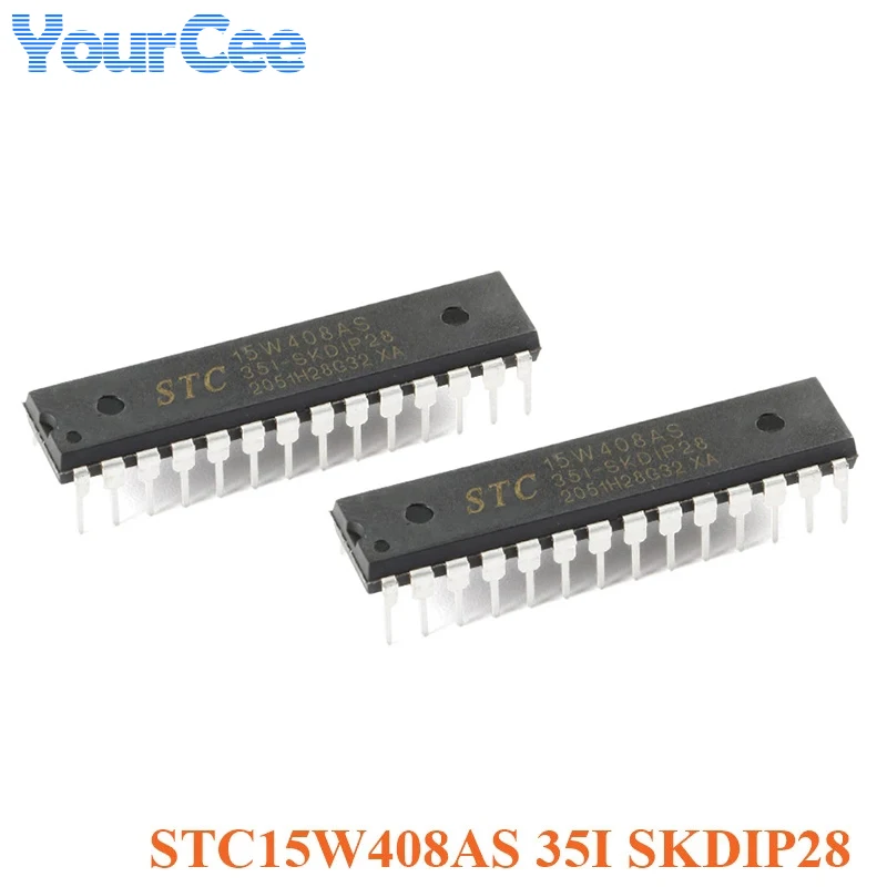 5pcs/1pc STC15W408AS Microcomputer Microcontroller MCU SMD STC15W408AS-35I-SKDIP28 1T 8051 Single Chip IC