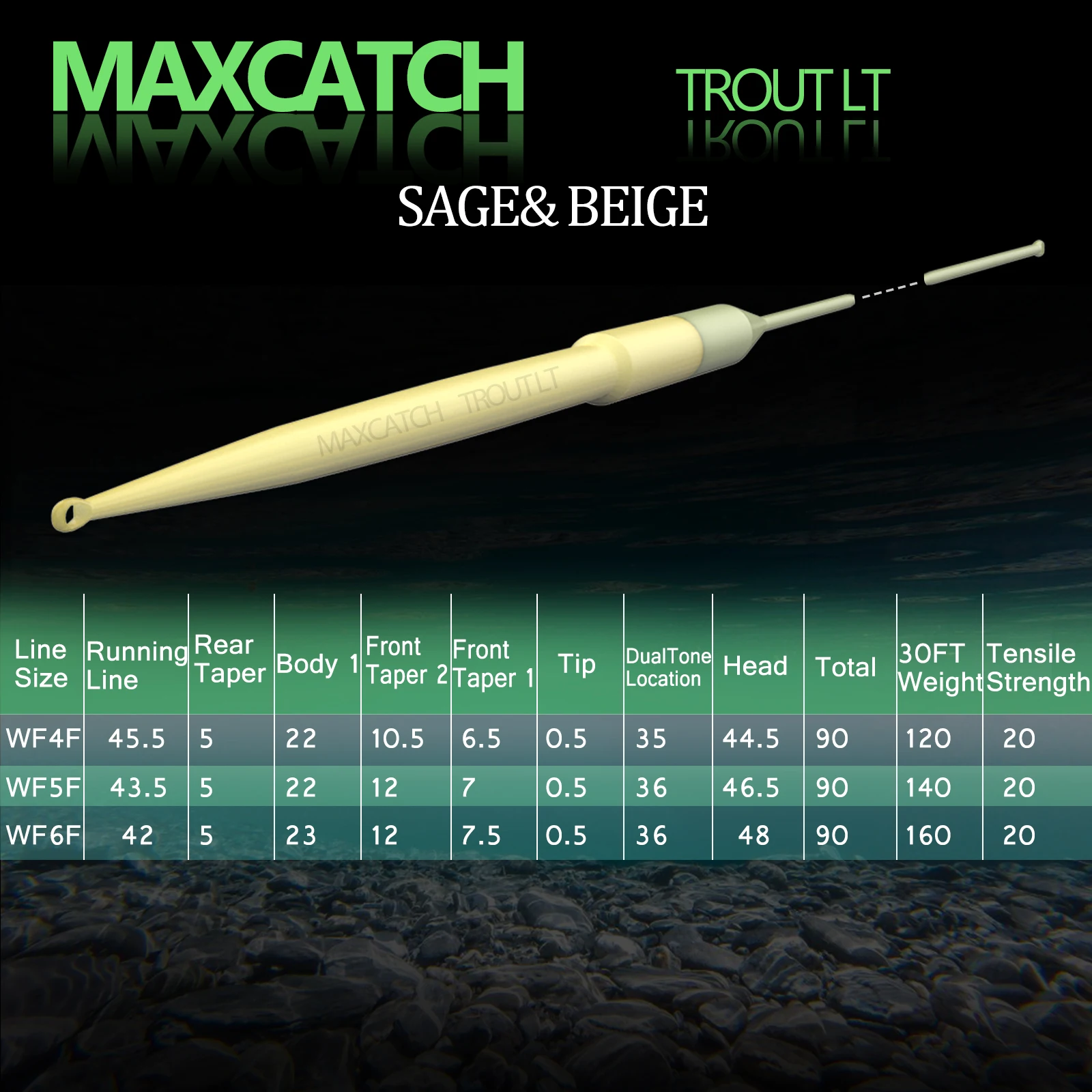 Maximumcatch 90FT 4-6WT Real Trout LT Fly Line Weight Forward Floating Double Colors With Welded Loop Fly Fishing Line