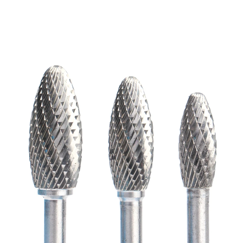 YG8 Alloy Rotary File 1Pc HX Type Double Slot Tungsten Steel Wood Carving Grinding Head Hard Metal Milling Cutter For Copper