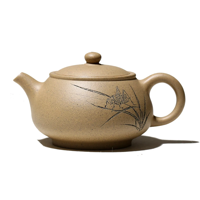 |Yixing raw ore pure handmade purple clay teapot Benshan section clay cloud teapot 180CC no questions west east mesh