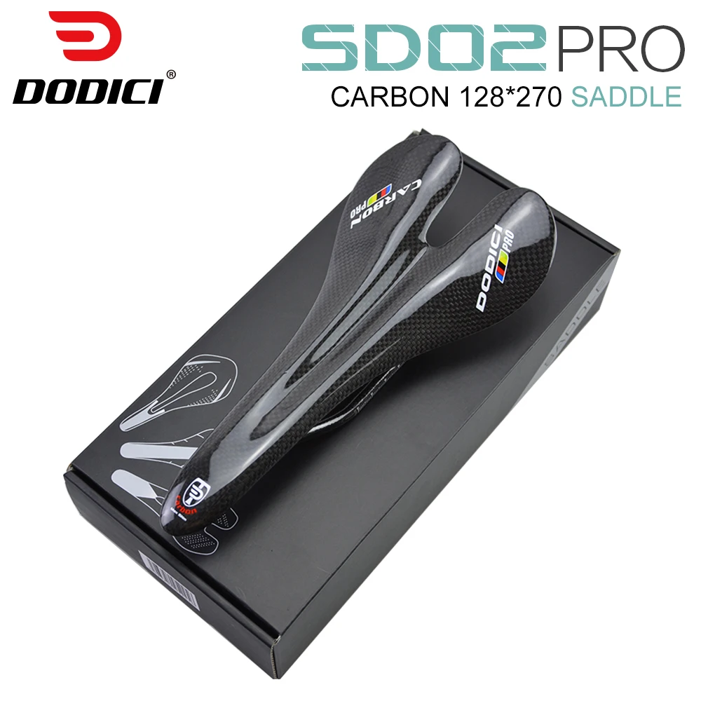 

New DODICI Pro Carbon Fiber Road Mountain Bike Saddle Cushion Carbon Saddle MTB Bicycle Cycling Saddle Parts Accessories 128*270