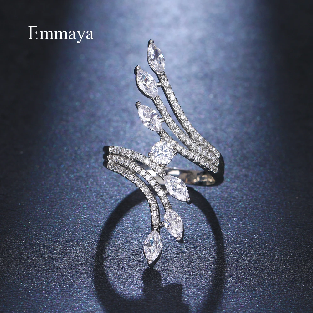 Emmaya New Fashion Personality Design White Color Charming Wings Ring With AAA CZ For Women&Girls Elegant Jewelry Party Dress-up