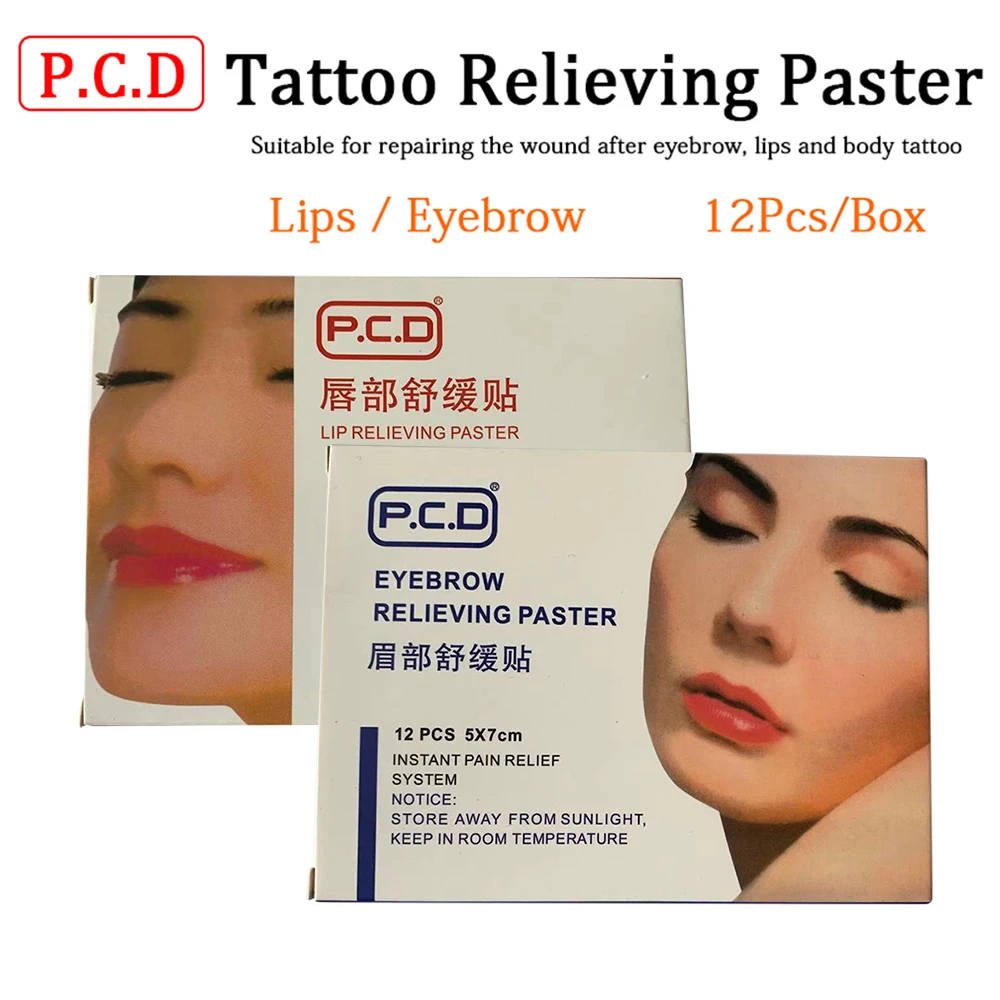 

12pcs/60pcs Permanent Makeup Tattoo Pain Cream with Moisture PCD Paste Mask for Eyebrow Lip Tattoo Aftercare Tattoo Accessories