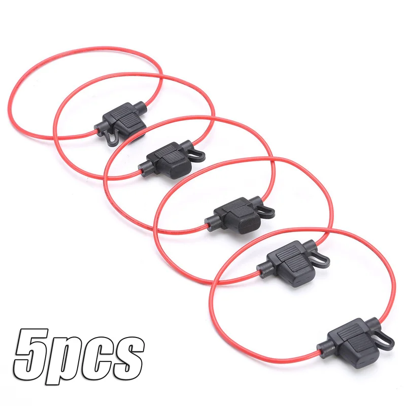 5 Pcs Car Fuse Holder In Line Mini Power Socket Waterproof Car Fuse Holders Replacement Parts Auto Accessories