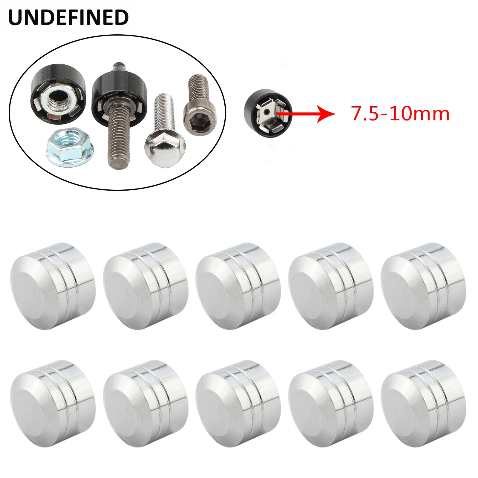 

7.5-10mm Motorcycle Screw Bolts Cover Caps 3/8" Inner Hole Chrome Schrauben For Harley Twin Cam Softail Dyna Sportster Road King