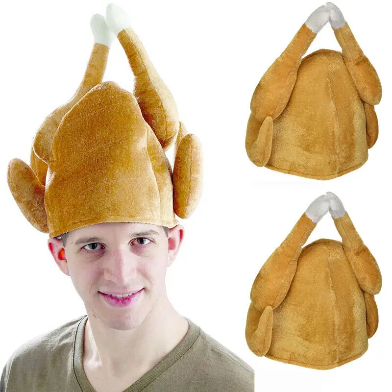 Turkey Thanksgiving Hat Novelty Cooked Chicken Bird Secret Beanies Santa Fancy Dress Hat