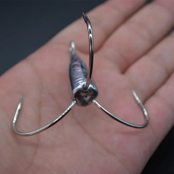1PCS 32g 40g 53g 60g Sharpened Big Fishing Treble Hooks With Lead Sinker Weight Fishhook Fishing Tackle Tools Accessories