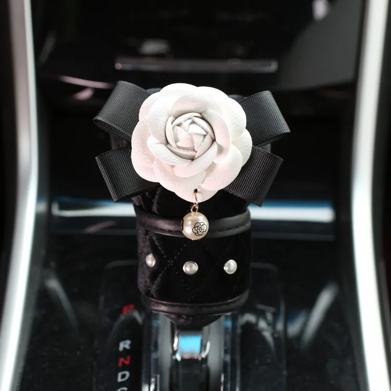 1PC Creative Pearl Camellia Flower Car Safety Seat Belt Cover Auto Shoulder Pad SeatsBelt Protector Car Interior Accessories