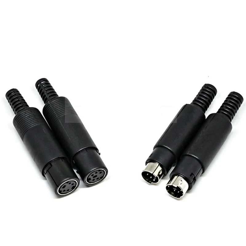 2pcs PS2 MINI DIN4/DIN5/DIN6/DIN7/DIN8 Welding Type Male/Female Plug Connector 4P/5P/6P/7P/8P S terminal Keyboard/mouse PLC plug