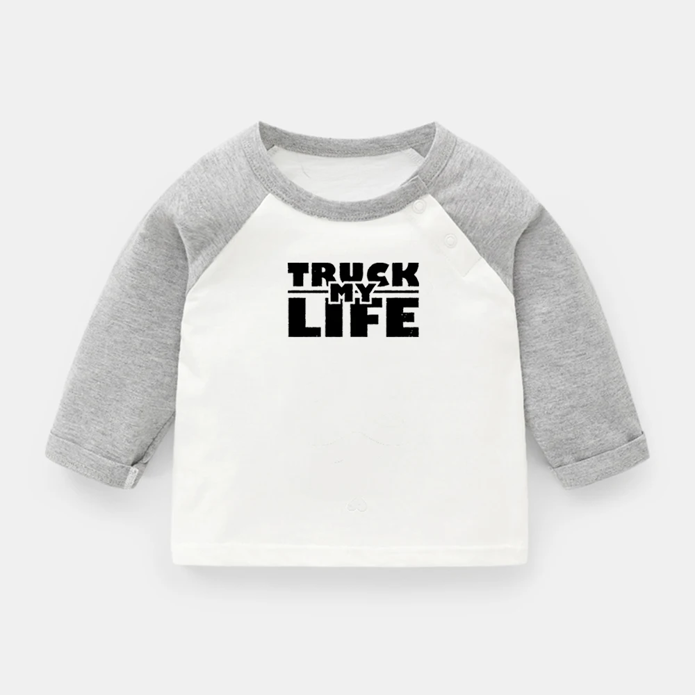 

Truck Is My Life Design Newborn Baby T-shirts Mondays Are for Wine & the Bachelor Printing Raglan Color Long Sleeve Tee Tops