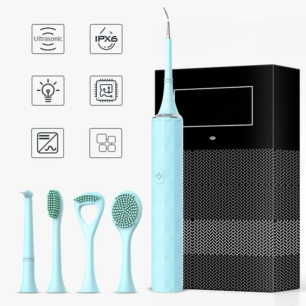Ultradźwiękowy skaler dentystyczny kamień nazębny Cleaner domowy przyrząd kosmetyczny elektryczny zestaw szczoteczek do zębów