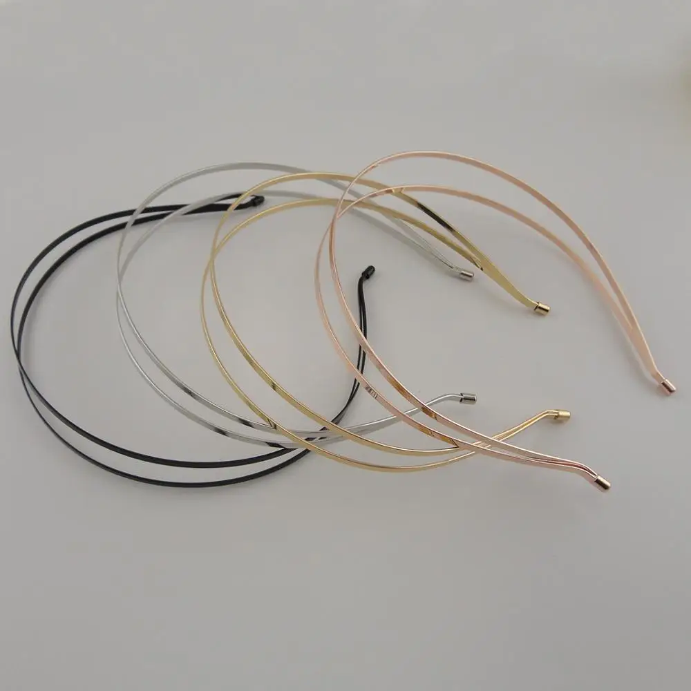 5 sztuk 3mm podwójny drut opaski do włosów dla kobiet dziewczyn dwa koła metalowe do włosów obręcze DIY opaska korona Nickle bezołowiowy darmo