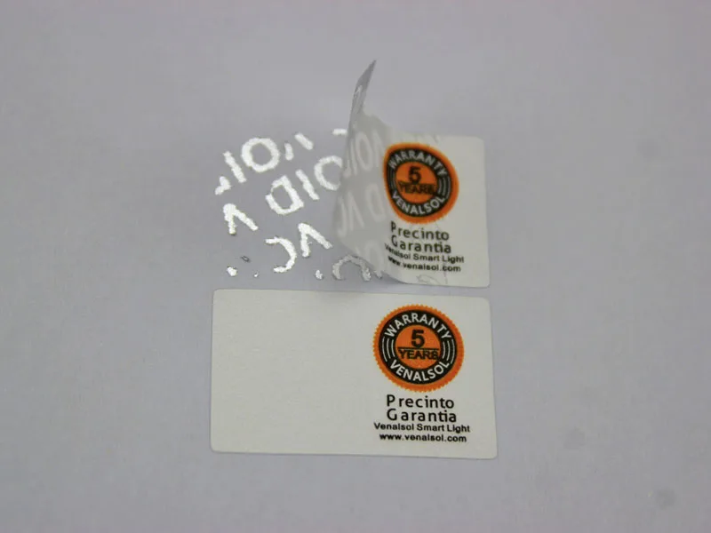 Custom Red Security Warranty VOID Sticker With Custom Design and Barcode with Numbers As Self Adhesive