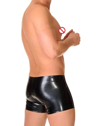 เซ็กซี่ Latex ชุดชั้นในยางเครื่องรางชายขนาดขายร้อน Boxer Underpants ปรับแต่ง XS-XXL