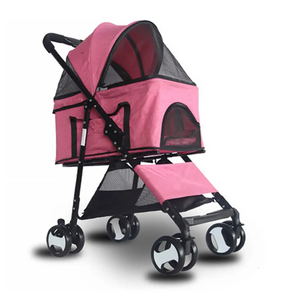 Pet Stroller Lightweight Separable Folding Dog Small Cat Pet Stroller Carrier Teddy Dog Cart Super Quality Compact Portable Pet