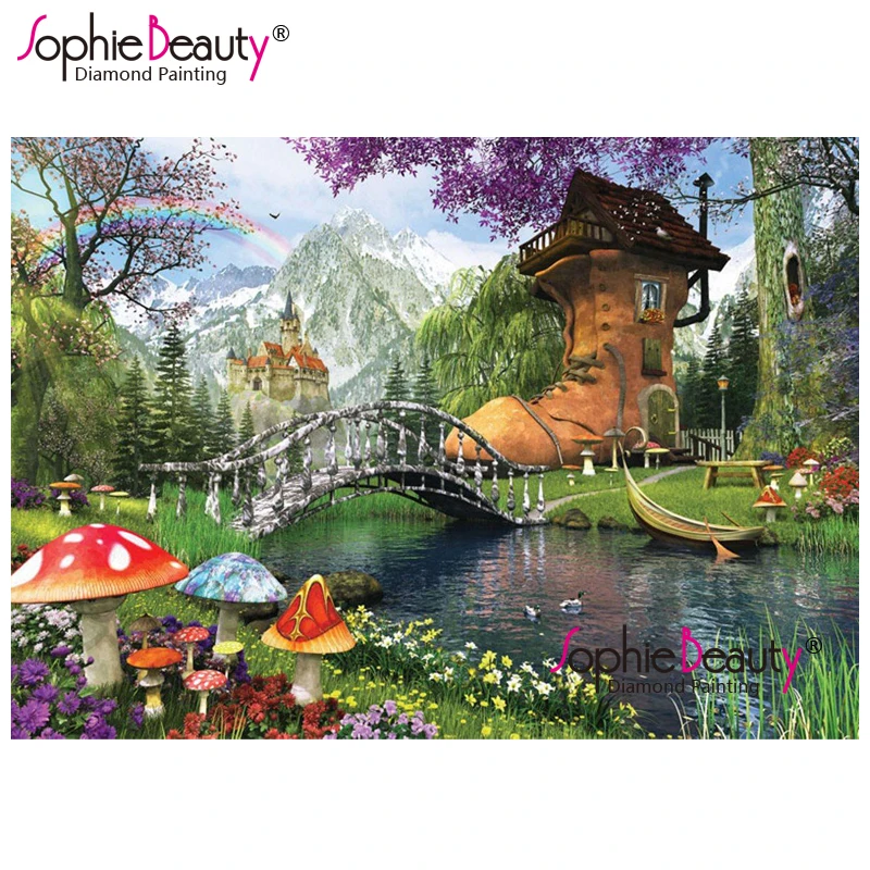 Sophie Beauty Diamond Painting Cross Stitch fairy-tale world beautiful landscapes colorful Diamond embroidery Home Gift 202002