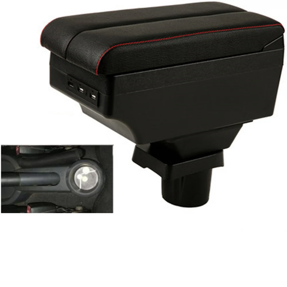 

For Mitsubishi Colt Armrest Box Elbow Rest Center Console Storage with Phone Charging USB Interface Cup Holder