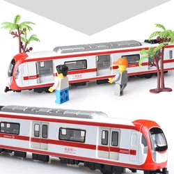 Simulation Alloy City bus Subway Children's Acousto-Optic Toy car Model Education of Children's Classical Toys