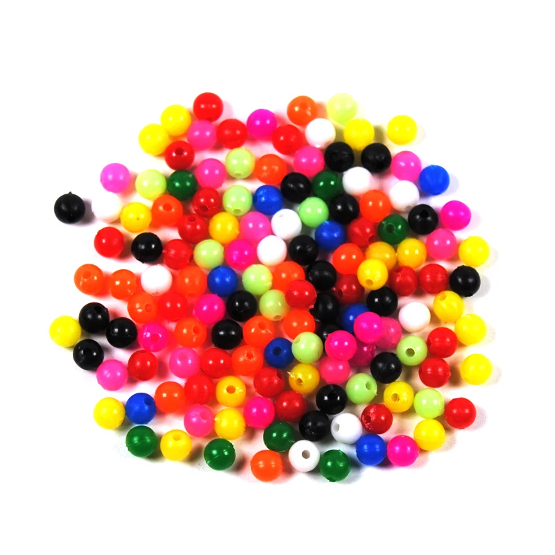 Wifreo 200PCS Multiple Color Mixed Fishing Rigging Plastic Beads Stops for Lure Spinners Sabiki DIY 4mm 5mm 6mm 8mm 10mm