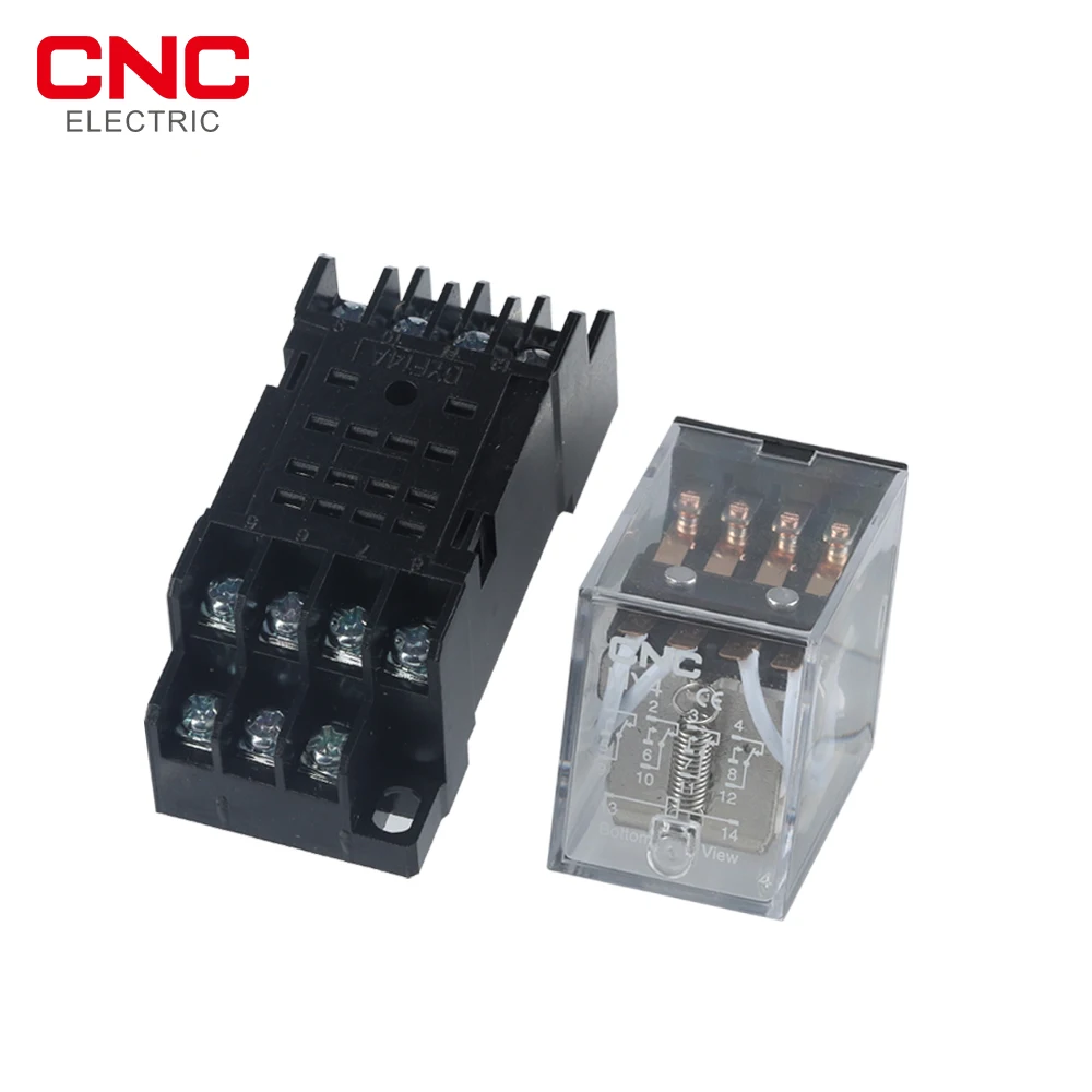 CNC 1Set Power Relay Coil General Purpose Relay MY4 DPDT MY4NJ Relais DC 12v/24v AC 110v/220v Relay Switch With Socket Base