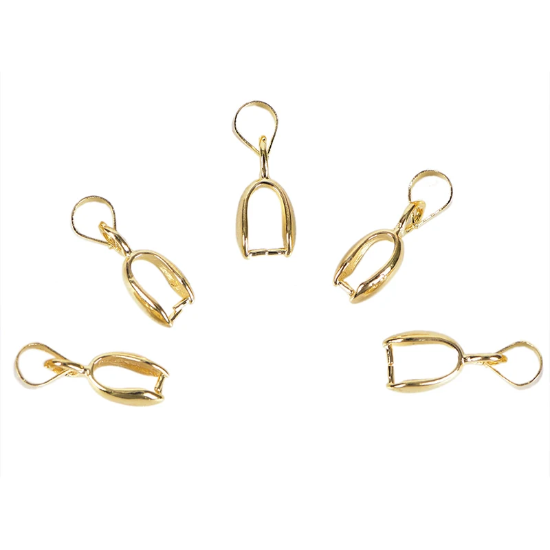 12Pcs Silver Gold Color Pendants Clasps Clips Bails Connectors Charm Beads Necklace DIY Jewelry Findings