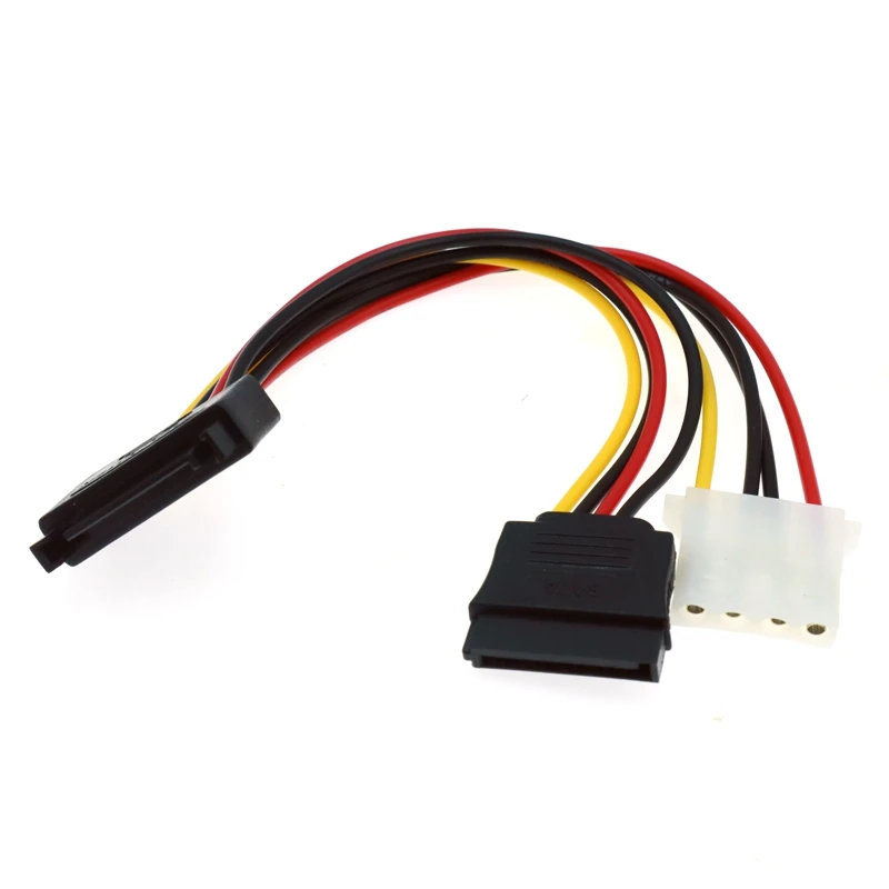 For Computer Case 15Pin Male Serial To 15Pin IDE Molex Female + 4Pin SATA Female Cable Power Cable 0.2M