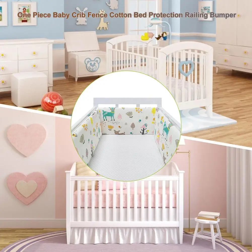 Hot Sale Baby Crib Bumper Cotton Thicken One-piece Crib Around Cushion Cot Protector Pillows Newborns Room Bedding Decor