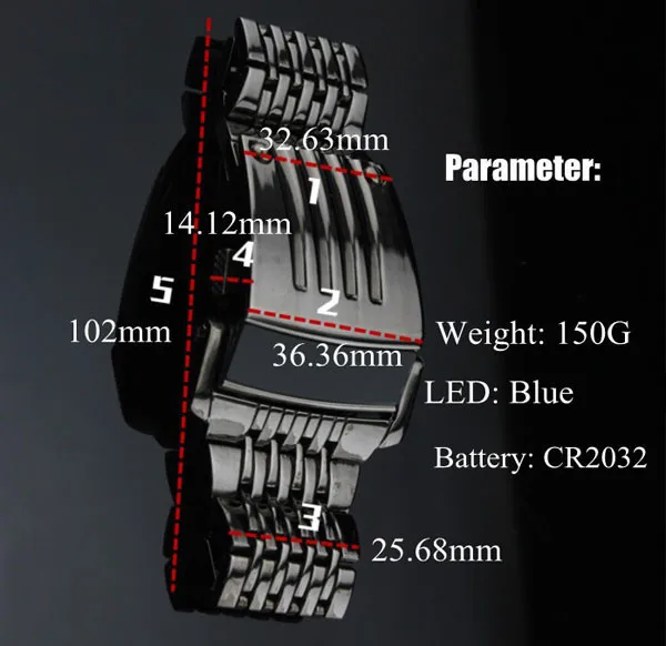 2020 Men Led Watches Men Military Sports Watches Black Stainless Steel Big Watches Men Digital Electronic Watches Reloj Hombre