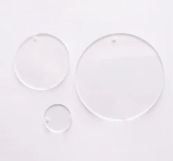 30pcs/lot One Hole Laser Cut Blank Clear Extrud Acrylic Discs Round Circle Earrings Necklace Key Chain Disk Bulk 38 50 76 100mm