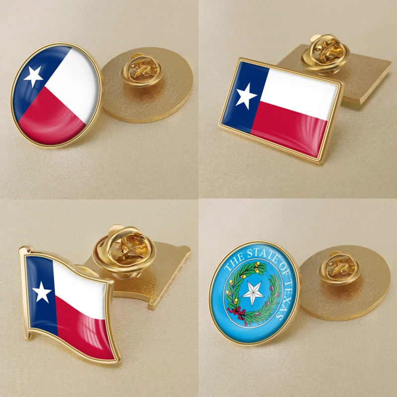 

Seal of Texas State of United States America Map Flag Lapel Pins Broochs Badges