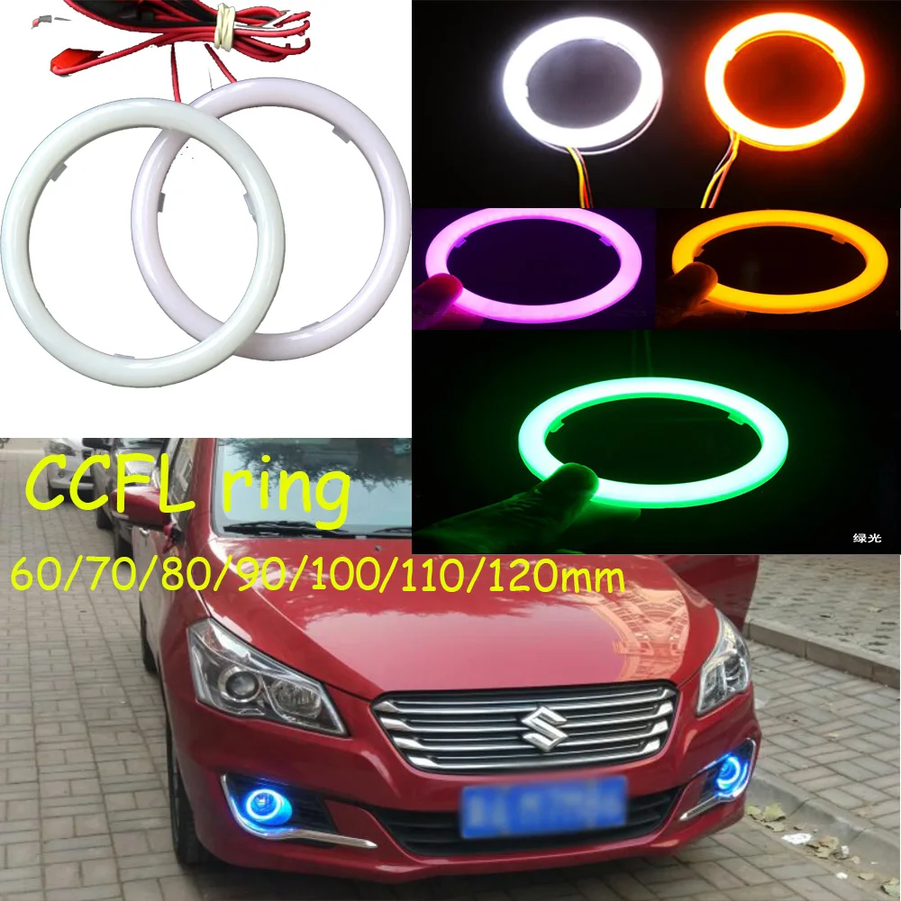 car bumper headlight CCFL ring fog Angel eye COB headlamp Auto daytime light car accessories 60/70/80/90/100/110/120MM