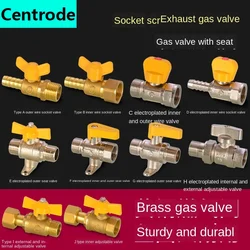 Valve 1/2IN copper natural gas ball valve domestic gas gas valve pagoda head socket inside and outside wire live with seat valve