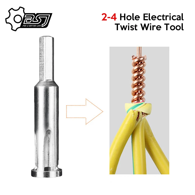 Herramienta de alambre de torsión eléctrica 2 ~ 4 orificios electricista Universal automático de pelado de alambre trenzado doble conector de la máquina