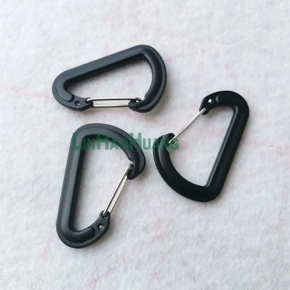 30pcs/Lot Durable D Carabiner Key Aluminum Wire Gate Spring Clip Locking Backpack Hammock Camping Hiking Climbing Equipment