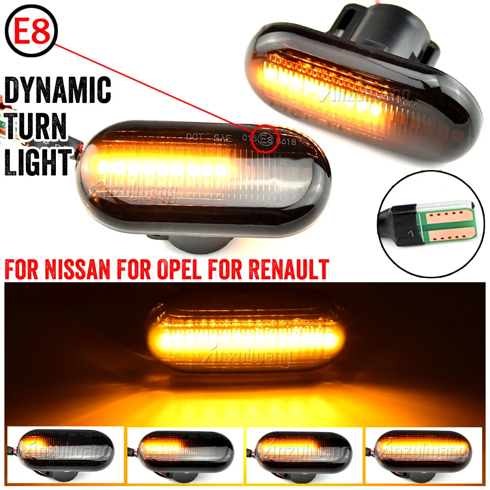 For Dacia Duster Dokker Lodgy Renault Megane 1 Clio1 2 KANGOO ESPACE Smart Fortwo 453 Led Dynamic Side Marker Turn Signal Lights