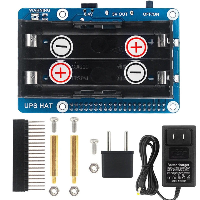 Imagem -02 - Raspberry pi Ups Power Supply Module Hat Mais Gpio Pin Saída de Corrente Estável para Raspberry pi 4b 3b Mais 3b sem Bateria