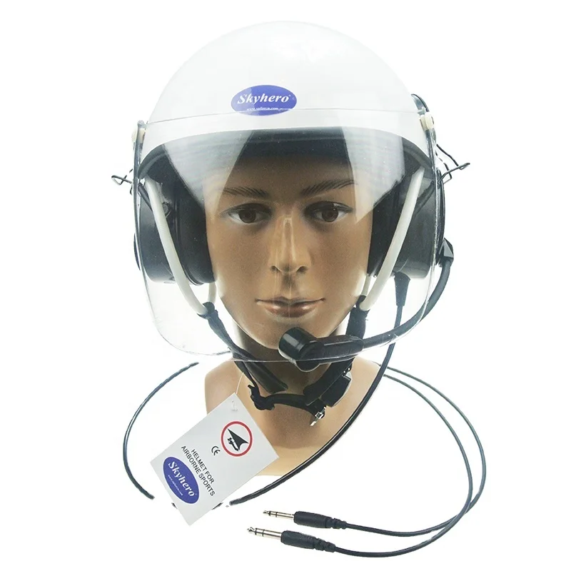 EN966 Certified Aviation Communication Helmet, White Flight Helmet for Gliding, Ultralight and PPG