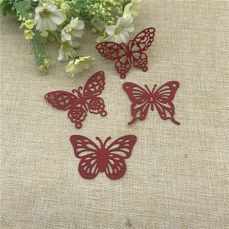 4pcs butterfly Lace Metal Cutting Dies Stencils For DIY Scrapbooking Decorative Embossing Handcraft Die Cutting Template