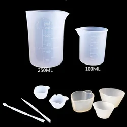 Tasse à mesurer en silicone, fendue, bijoux de 30/250/350/750/100ml, outil de direction Assad, élection, résine xy, accessoires de bijouterie, outils de direction